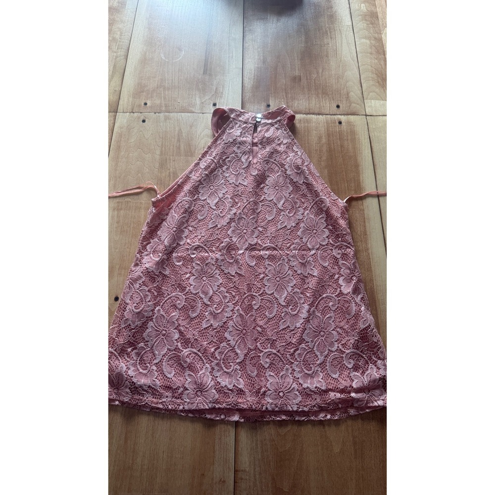 Cable & Gauge Pink Floral Lace Halter Neck Sleeveless Top Medium - Picture 5 of 6